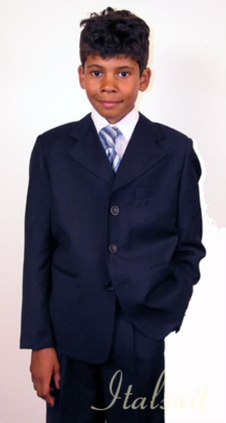 Mensusa Products Super's Italian super fine wool feel poly~rayon Navy Suit For Kids