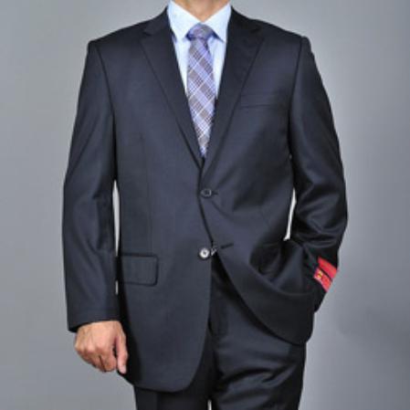 Mensusa Products Men's Textured Black 2button Wool Suit