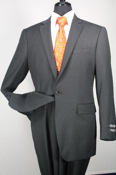Mensusa Products 1 Button Men's Executive 1 Wool Suit Charcoal Collection