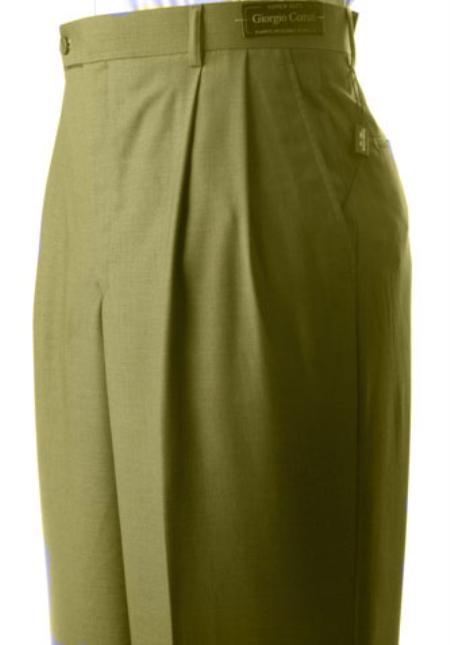Mensusa Products Men's Supers Extra Fine Dress Pants Olive