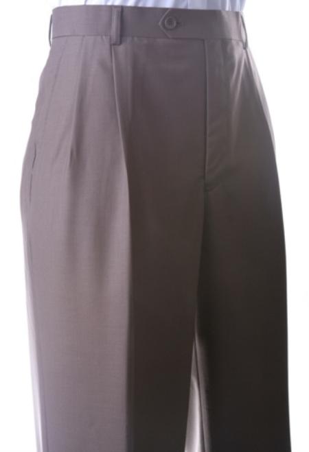 Mensusa Products Men's Supers Extra Fine Dress Pants Taupe