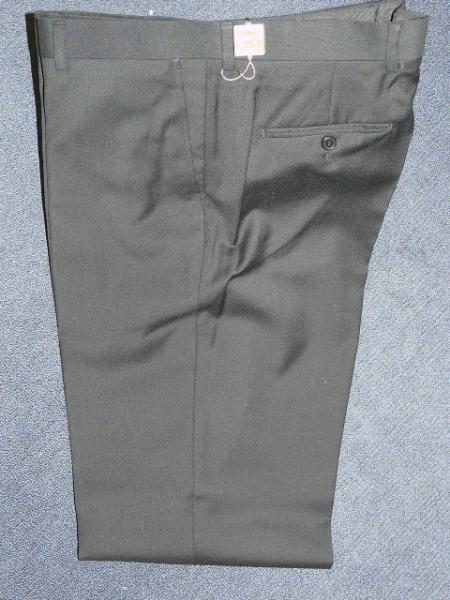 Mensusa Products BLACK 1 WOOL, SUPER 140'S Plain Front Pants