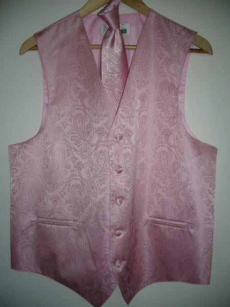 Mensusa Products Soft Pink Vest & Tie Set