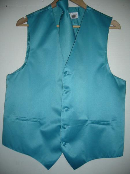 Mensusa Products Torquise Vest & Tie Set