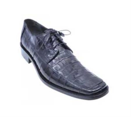Mensusa Products Los Altos Black Genuine AllOver Crocodile Belly & Eel Shoes