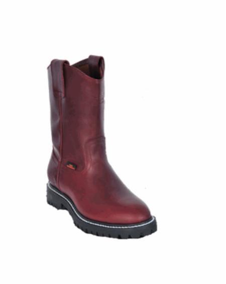 Mensusa Products Mens Los Altos Grasso Nappa Work Boot with Full Lug Sole Burgundy 107