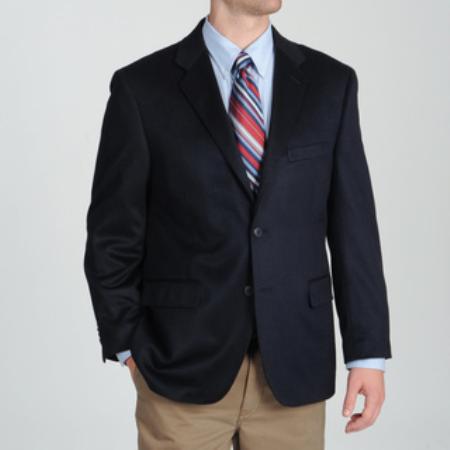 Mensusa Products Mens Navy Wool & Cashmere Blend Sportcoat