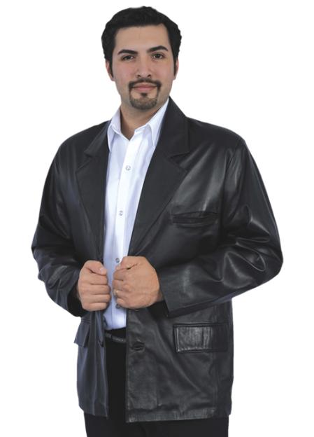 Mensusa Products Black Genuine Lamb Skin Blazer Jacket
