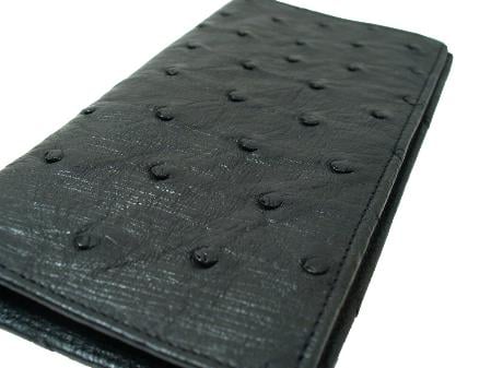 Mensusa Products Ostrich Checkbook Black