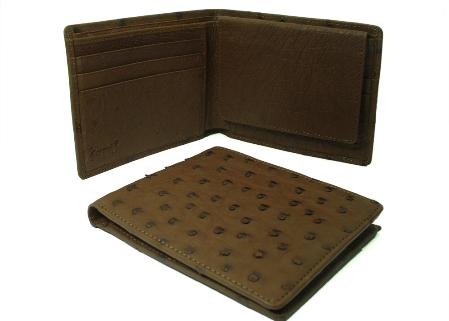 Mensusa Products Ostrich Wallet Kango Tabac ID Holder Bifold 134
