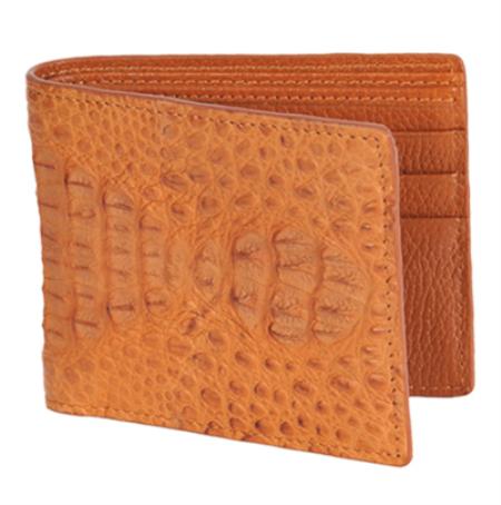 Mensusa Products Los Altos Cognac Genuine Crocodile Card Holder Wallet