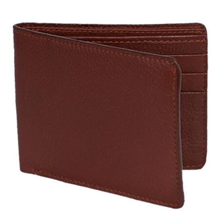 Mensusa Products Los Altos Cognac Genuine Elk Card Holder Wallet