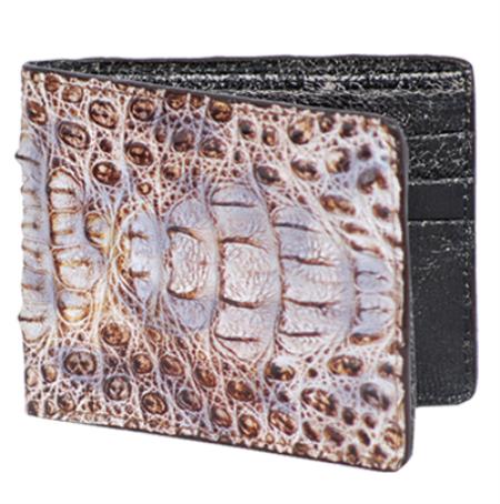 Mensusa Products Los Altos Natural Genuine Crocodile Card Holder Wallet