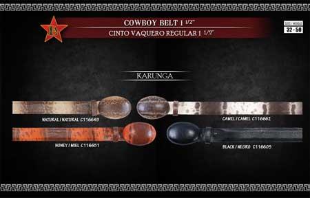 Mensusa Products Genuine Karunga Men's Cowboy Belt 1.5
