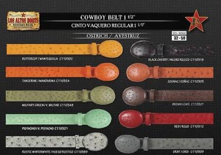 Mensusa Products Genuine Ostrich Men's Cowboy Belt 1.5