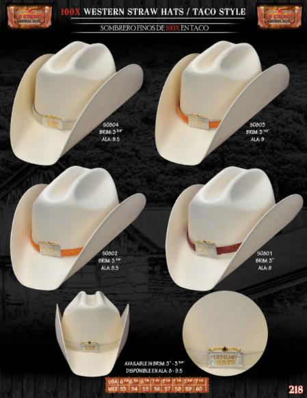 Mensusa Products 100x Taco Style Western Cowboy Straw Hats