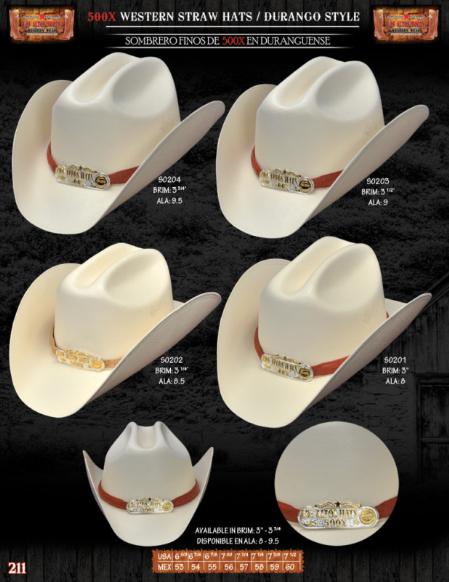 Mensusa Products 500x Durango Style Western Cowboy Straw Hats 90