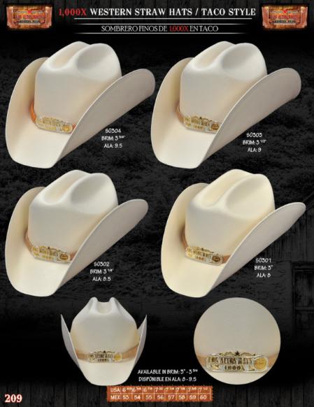 Mensusa Products 1,000x Taco Style Western Cowboy Straw Hat