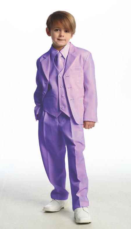 Mensusa Products Single Breasted Boy's Suit Lavender