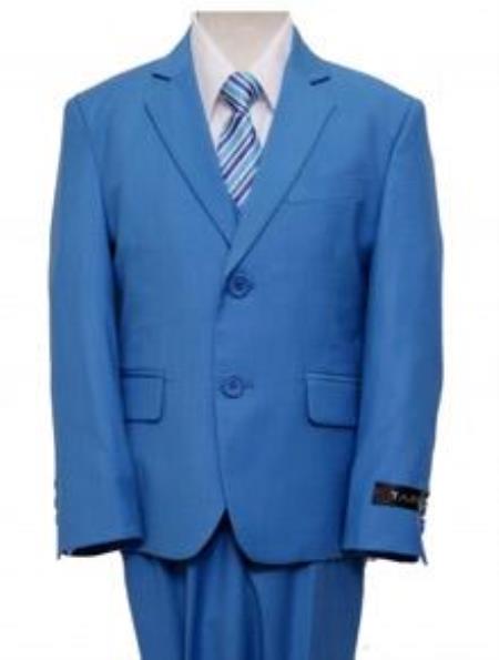 Mensusa Products Single Breasted Boy's Suit Royal Blue