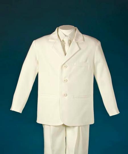 Mensusa Products KidsToddlerBoy Suits Summer Collection 3 Button Ivory