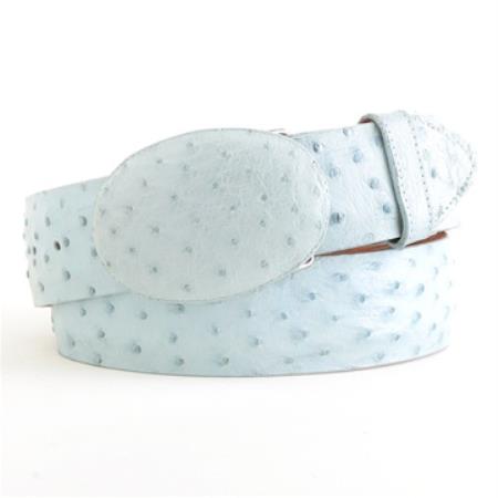Mensusa Products Baby Blue Ostrich Belt