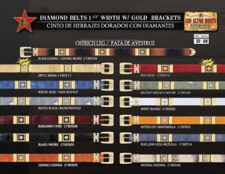 Mensusa Products Cowboy Diamond Belts 1.5