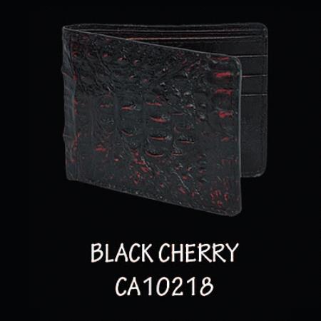 Mensusa Products Caiman Hornback Leather Wallet by Los Altos Boots Black Cherry 108