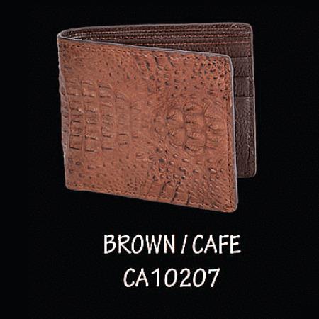 Mensusa Products Caiman Hornback Leather Wallet by Los Altos Boots Brown 108