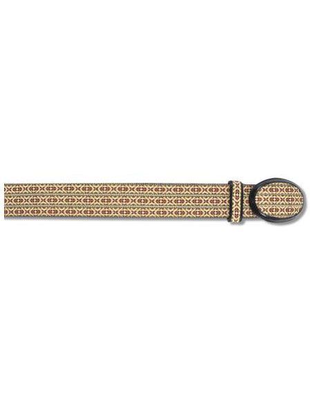 Los Altos Burgundy WinterWhite Genuine Leather Charrow Print Belt