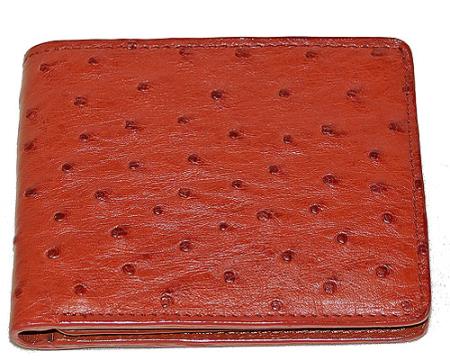 Mensusa Products Los Altos Ostrich Wallet Rust