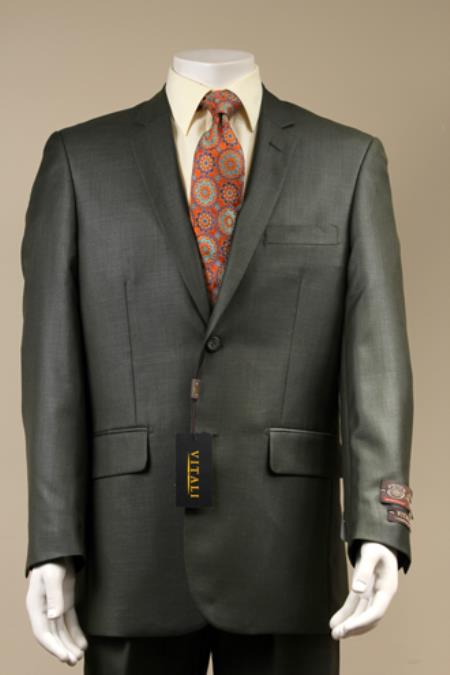 Mensusa Products Men's 2 Button Textured Mini Weave Patterned Shiny Sharkskin Suit Charcoal Gray