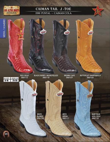 Los Altos JToe Genuine Caiman TaMens Western Cowboy Boots Diff. Colors/Sizes