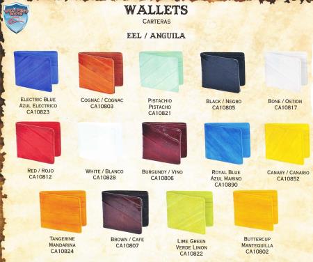 Mensusa Products Men's Genuine Eel SingleFold Wallet s Different Colors Available