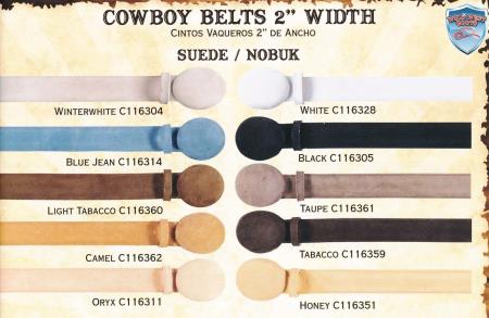 Mensusa Products Genuine Suede/Nobuk Cowboy Western Belts 2