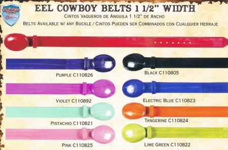 Mensusa Products Genuine Eel Western Cowboy Belt 1.5