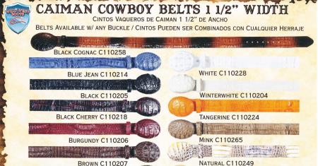 Mensusa Products Genuine Caiman Western Cowboy Belt 1.5