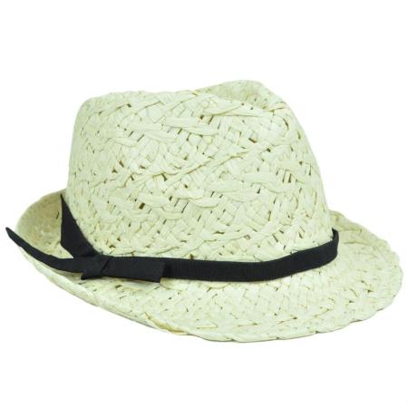 Mensusa Products Woven Straw Fedora Women Ladies Hat One Size Fit Ribbon Beige Bow
