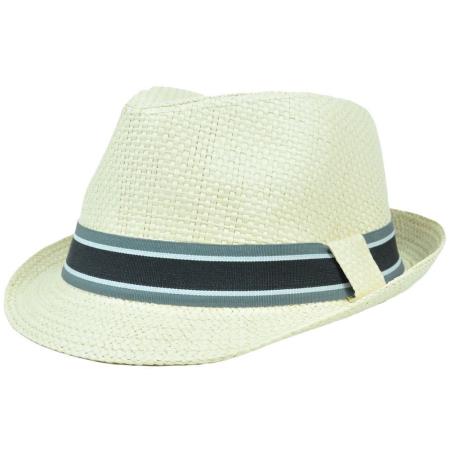 Mensusa Products Trilby Woven Paper Fedora Striped Band Large XLarge Gangster Hat