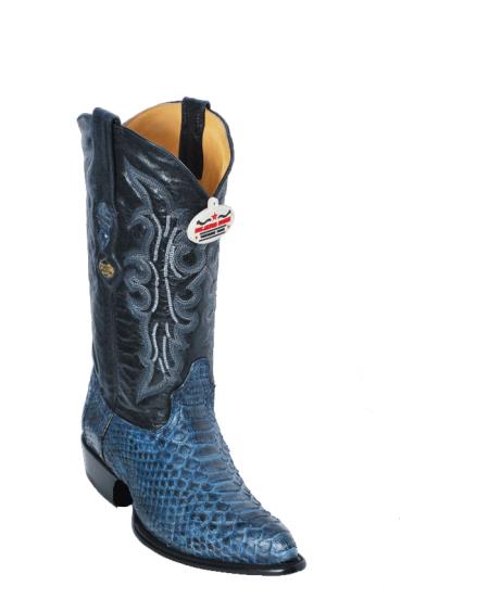 Mensusa Products Los Altos Rustic Blue Python JToe Cowboy Boots 297