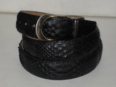 Mensusa Products Mens Genuine Authentic Black Python Belt