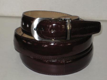 Mensusa Products Mens Genuine Authentic Brown Eel Belt