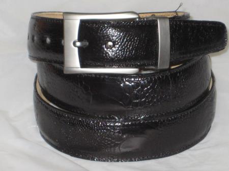 Mensusa Products Mens Genuine Authentic Black Ostrich Leg Belt