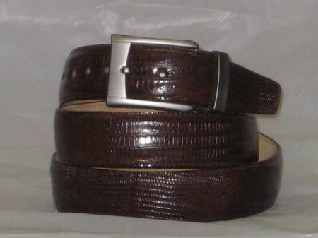 Mensusa Products Mens Genuine Authentic Brown Lizard Belt