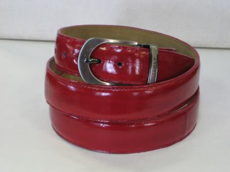 Mensusa Products Mens Genuine Authentic Red Eel Belt