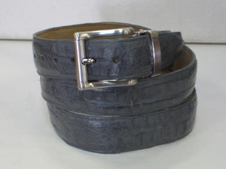 Mensusa Products Mens Genuine Authentic Gray Crocodile Belt