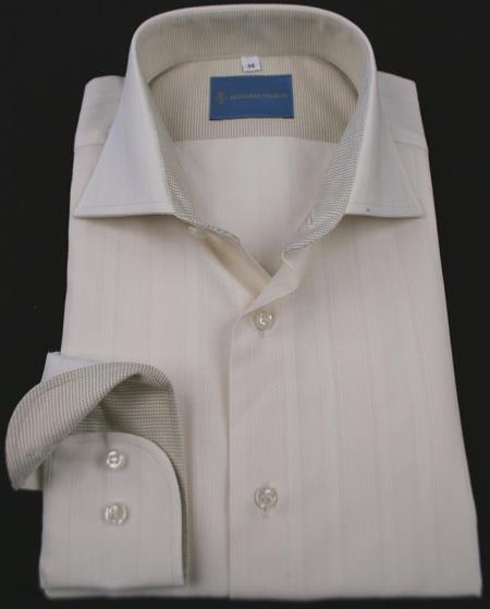 Mensusa Products Mens 1 Cotton L/S Shirt Off White 95