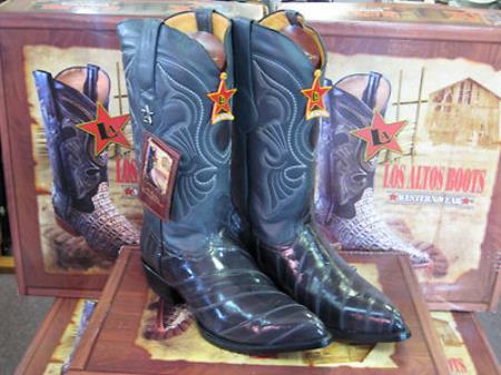 Mensusa Products Los Altos Gray Genuine Eel Western Cowboy Boot