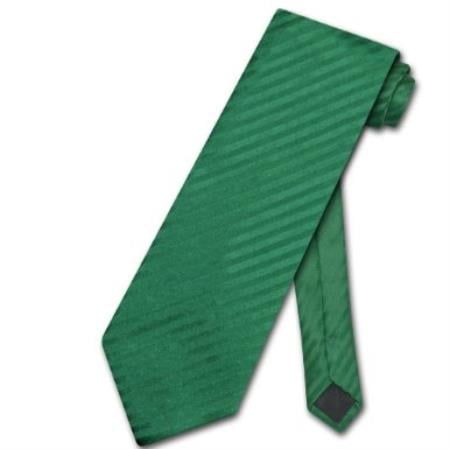Mensusa Products Emerald Green Striped Vertical Stripes Men's Neck Tie