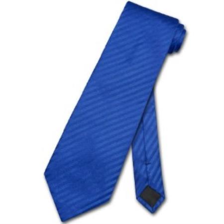 Mensusa Products Royal Blue Striped Vertical Stripe Design Men's Neck Tie